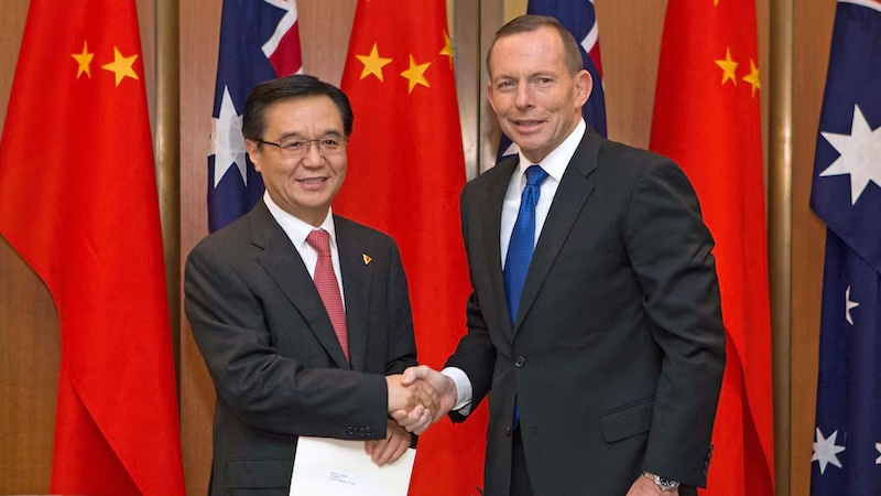 Tony Abbott. China and Australia sign 'history-making' Free Trade Agreement. Image: ABC