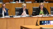 Why the secrecy? Helen Haines (centre) at this week's NACC hearings.
