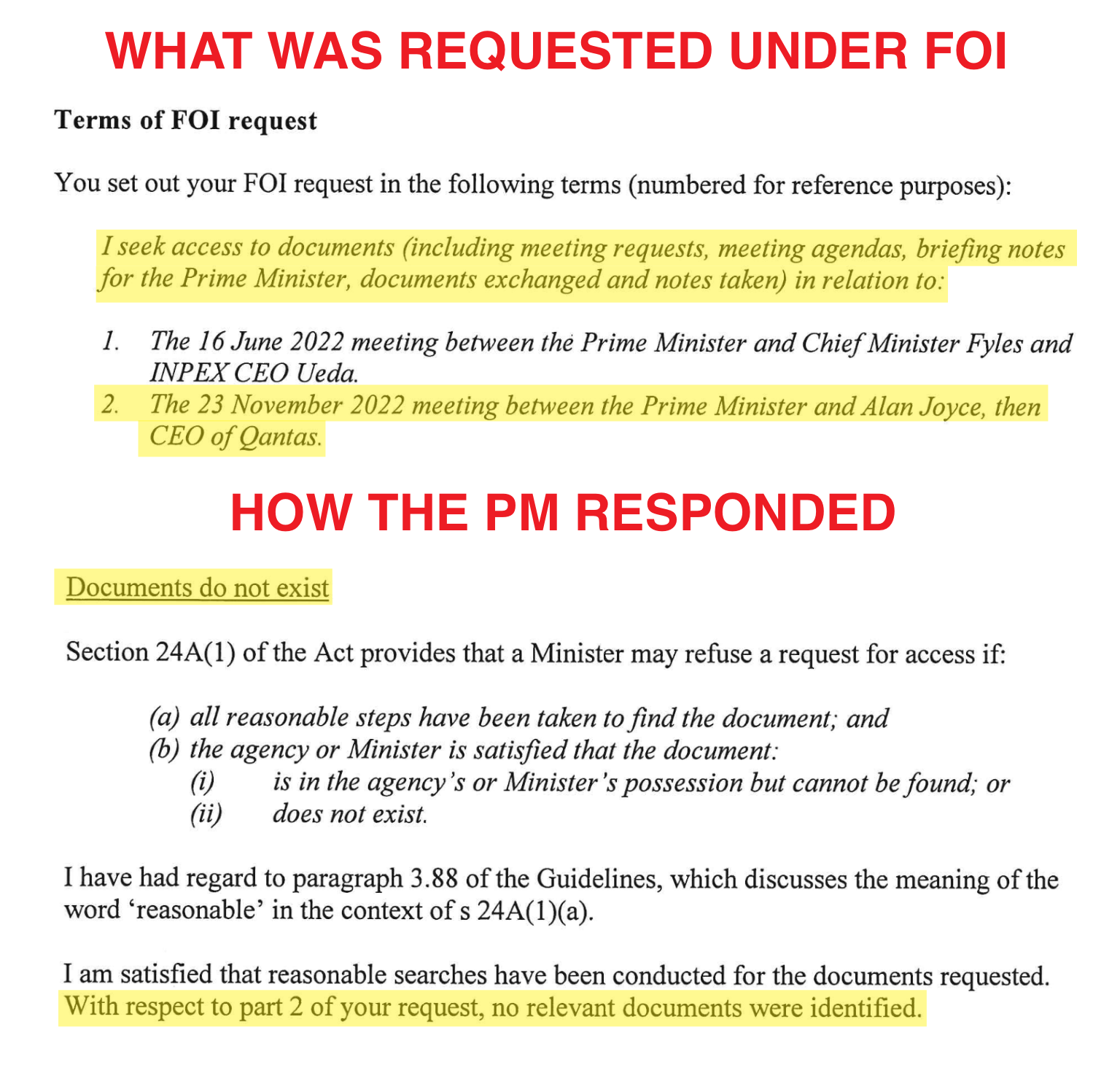 PMO FOI response to Joyce meeting