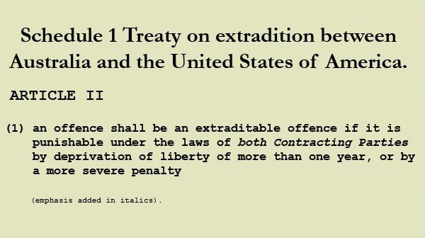 Schedule 1 of Extradition Treaty