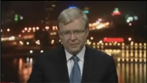 Kevin Rudd interview with the ABC in February 2011, calling for Muammar Gaddafi to be referred to the International Criminal Court