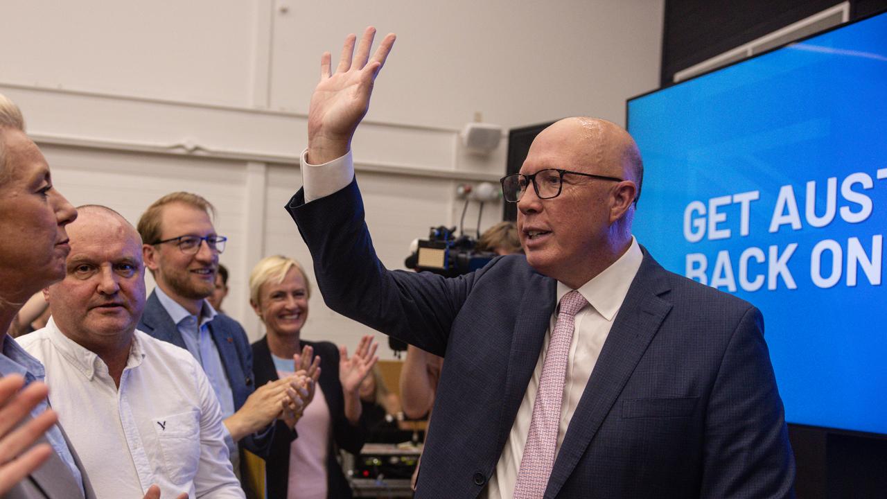 Leader of the Opposition Peter Dutton at a Liberal rally in Melbourne