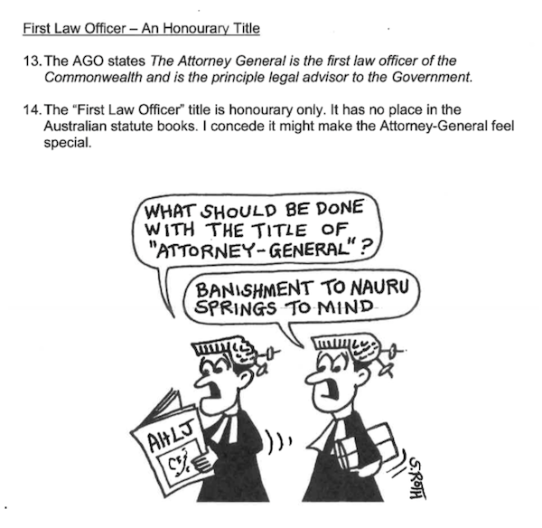 An extract from Rex Patrick’s legal submissions