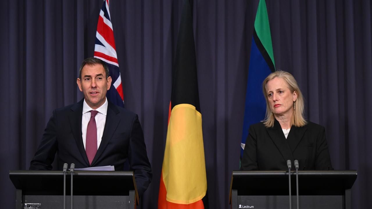 Jim Chalmers and Katy Gallagher in Canberra