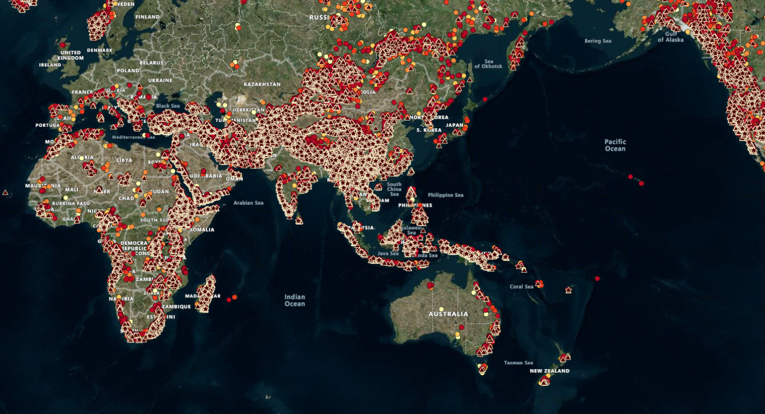 Pumped hydro sites world-wide