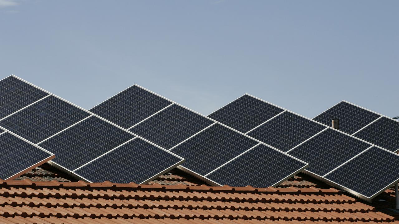 Solar panels on a rooftop
