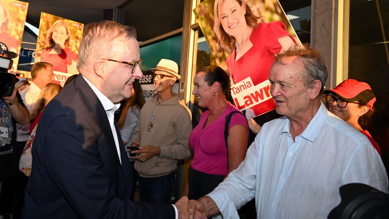 Prime Minister Anthony Albanese at an early voting polling booth.