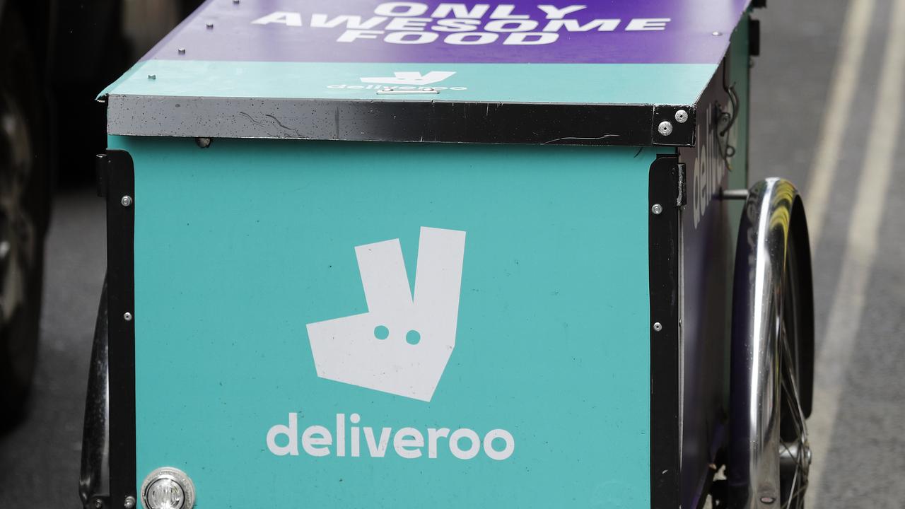 Deliveroo logo on a bicycle in London