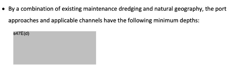Submarine ports depths
