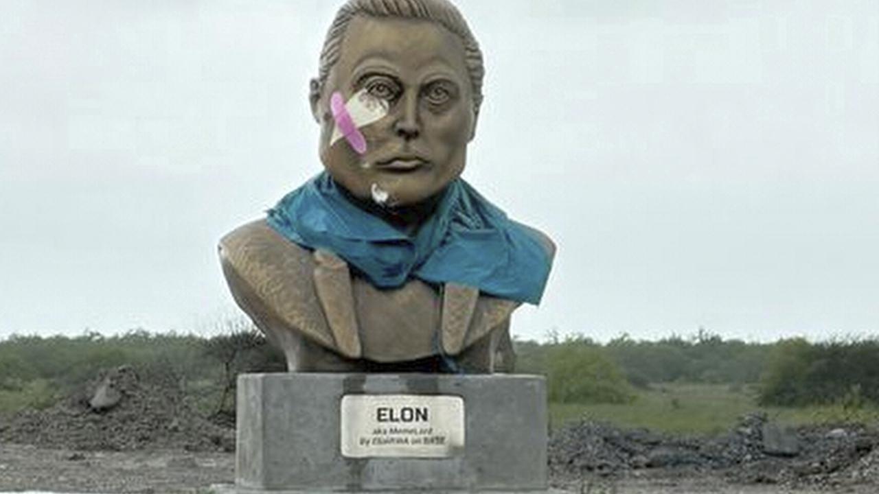 A statue of SpaceX founder Elon Musk