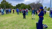 Mayor Fiona Argyle (right) - rally to raise awareness about Class A reserves