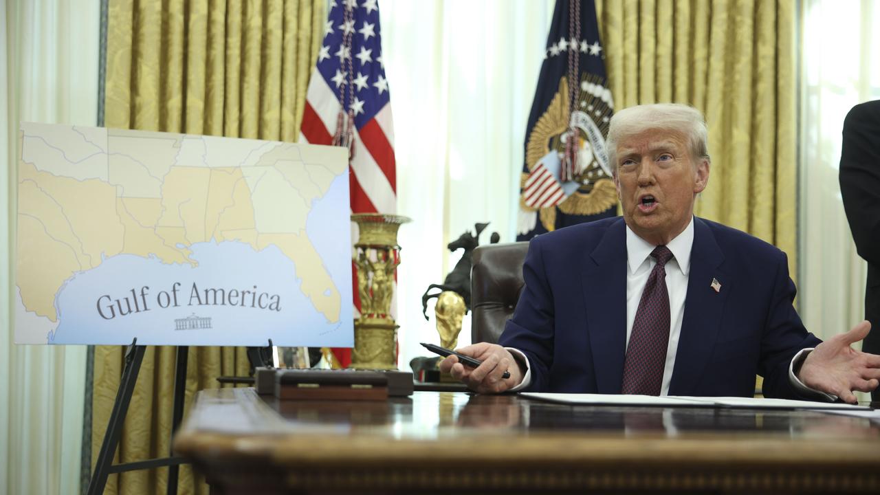 Donald Trump with a map