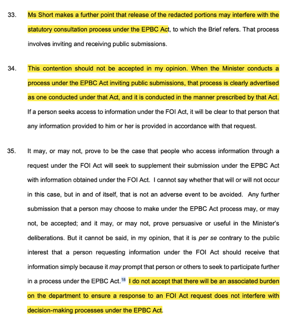 Decision reasoning on the 2023 brief (Source: Administrative Review Tribunal)