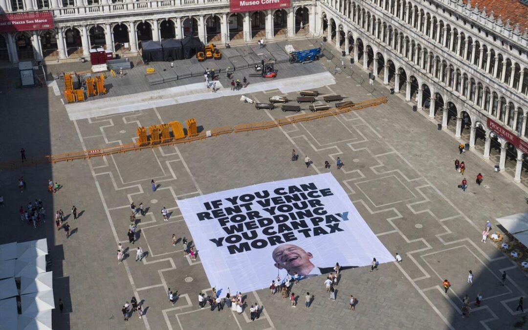 Nearly 100 jets to fly into Venice for Bezos wedding