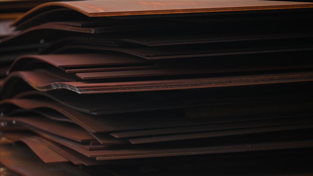 Steel sheets at BlueScope Steelworks in Port Kembla