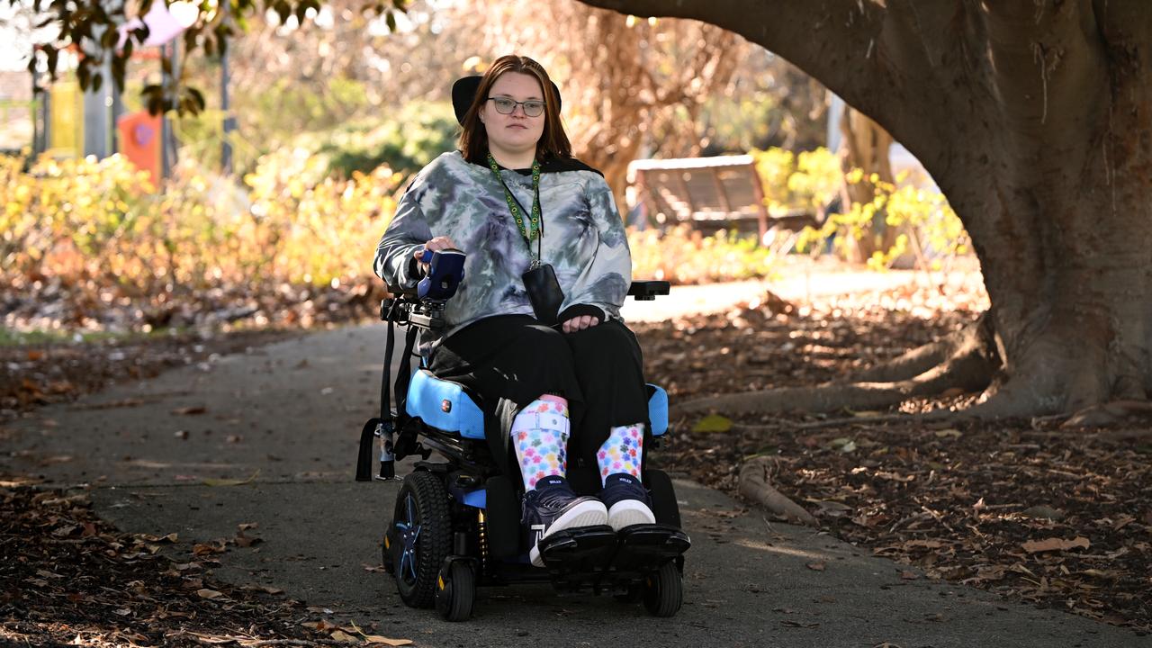 Jessi Hooper, who's wheelchair was broken