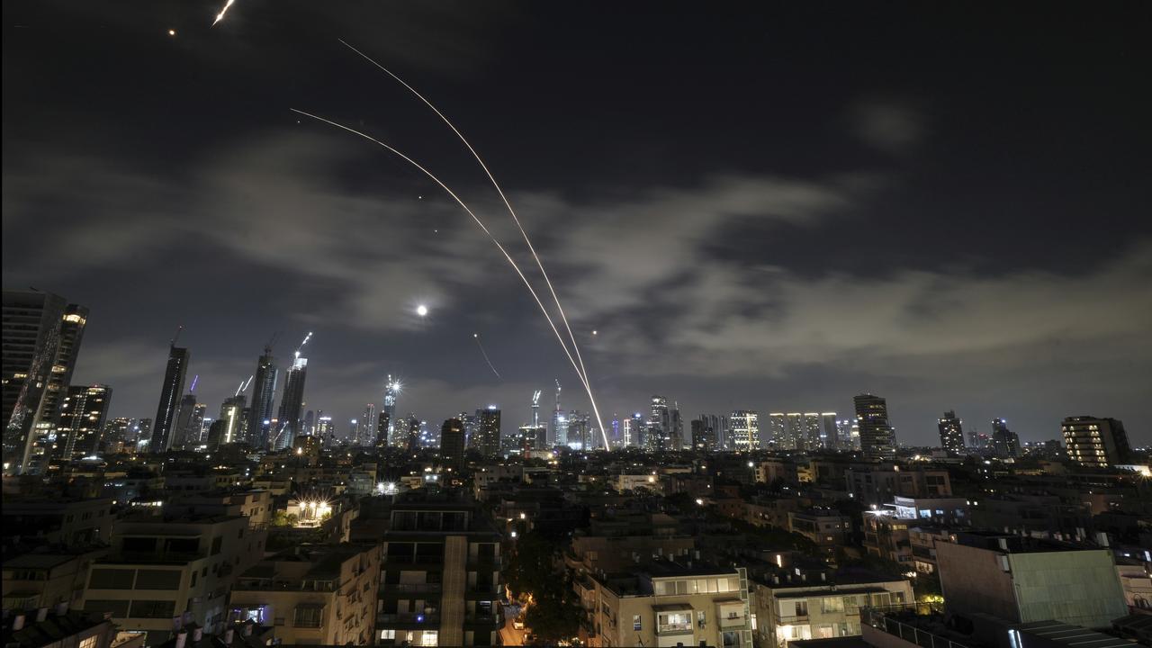 Air defences intercept missiles in an Iranian attack over Tel Aviv