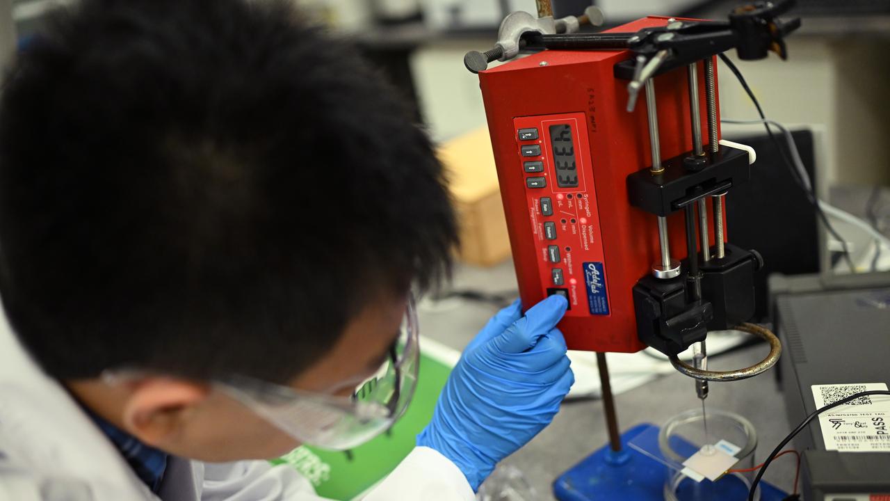 A PhD candidate conducts research