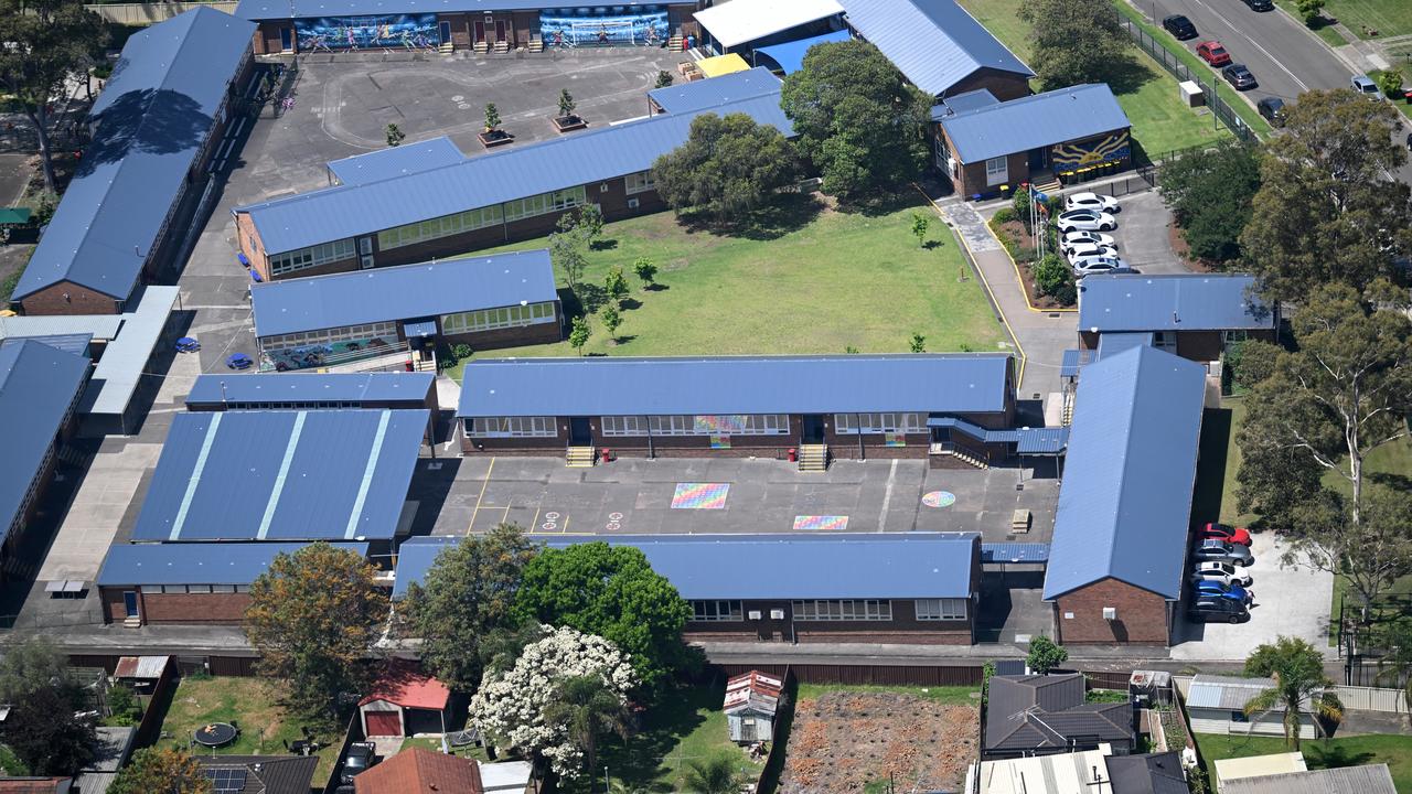 A school is seen from the air in Western Sydney