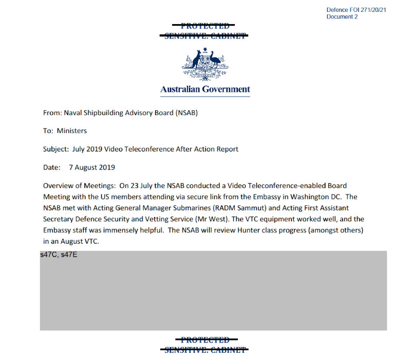 FOI request Naval Shipbuilding program