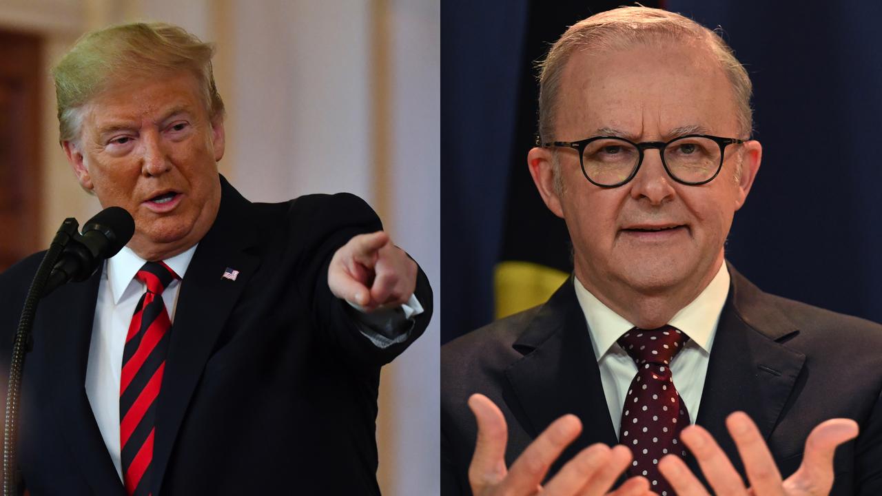 A diptych of Donald Trump and Anthony Albanese