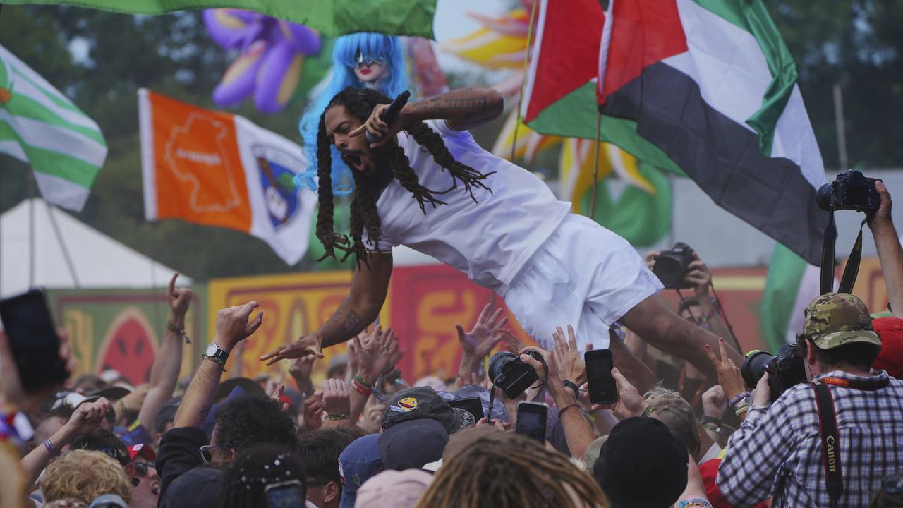 Bob Vylan performs during the Glastonbury Festival