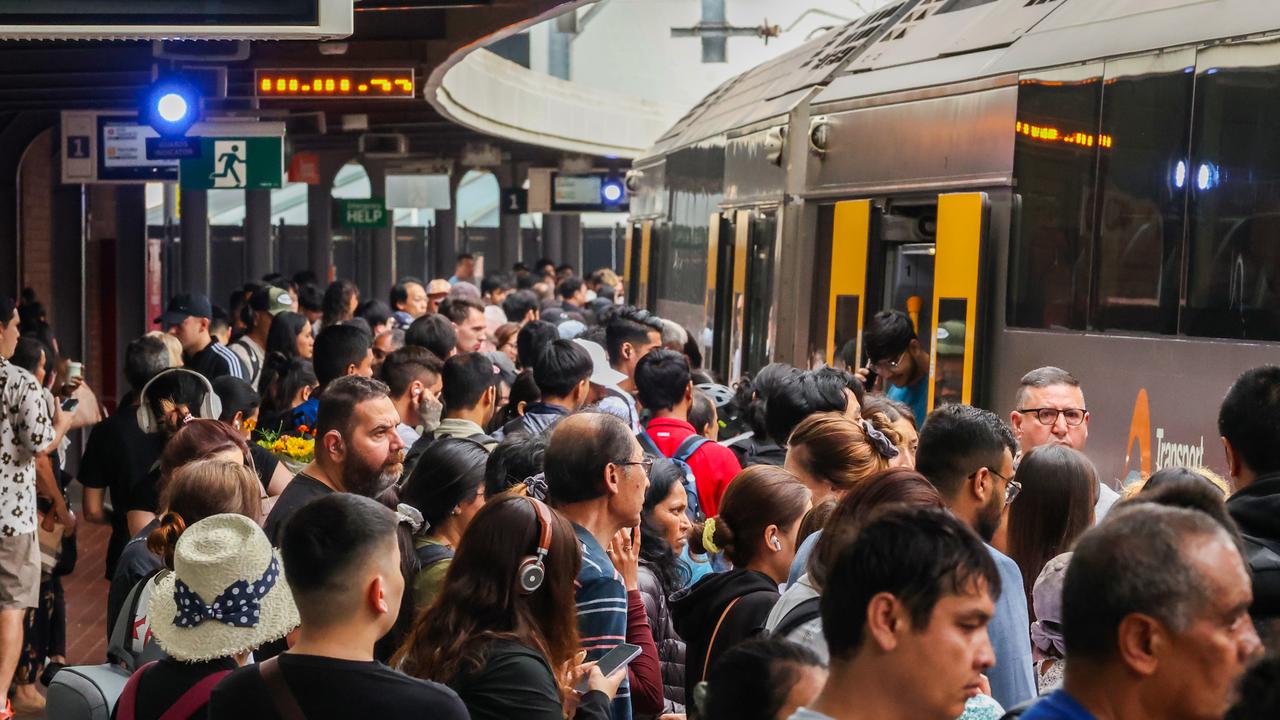 Commuters during a rail strike (file image)