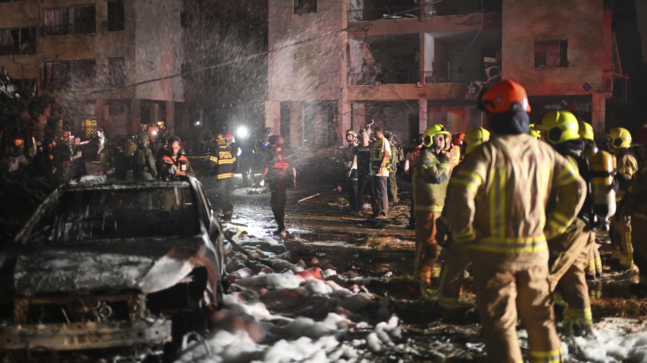 A site struck by a missile launched from Iran, northern Israel