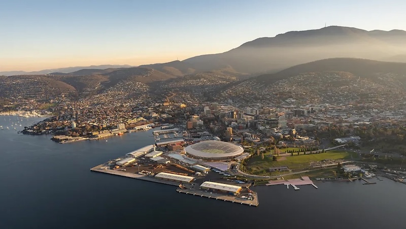Tasmania's AFL stadium. Image: Macquarie Point Development Corporation.
