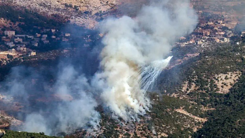 IDF using white phosphorus in Lebanon. Image: X
