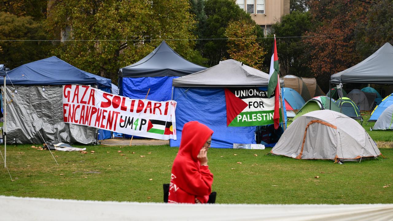 Tents at a pro-Palestine encampment at a university (file image)