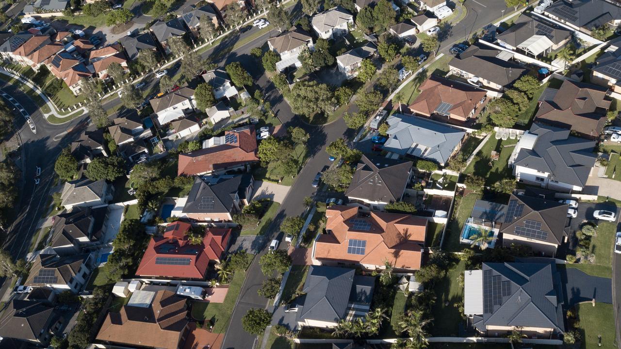 An aerial view of homes in the suburb of Shellharbour in Wollongong