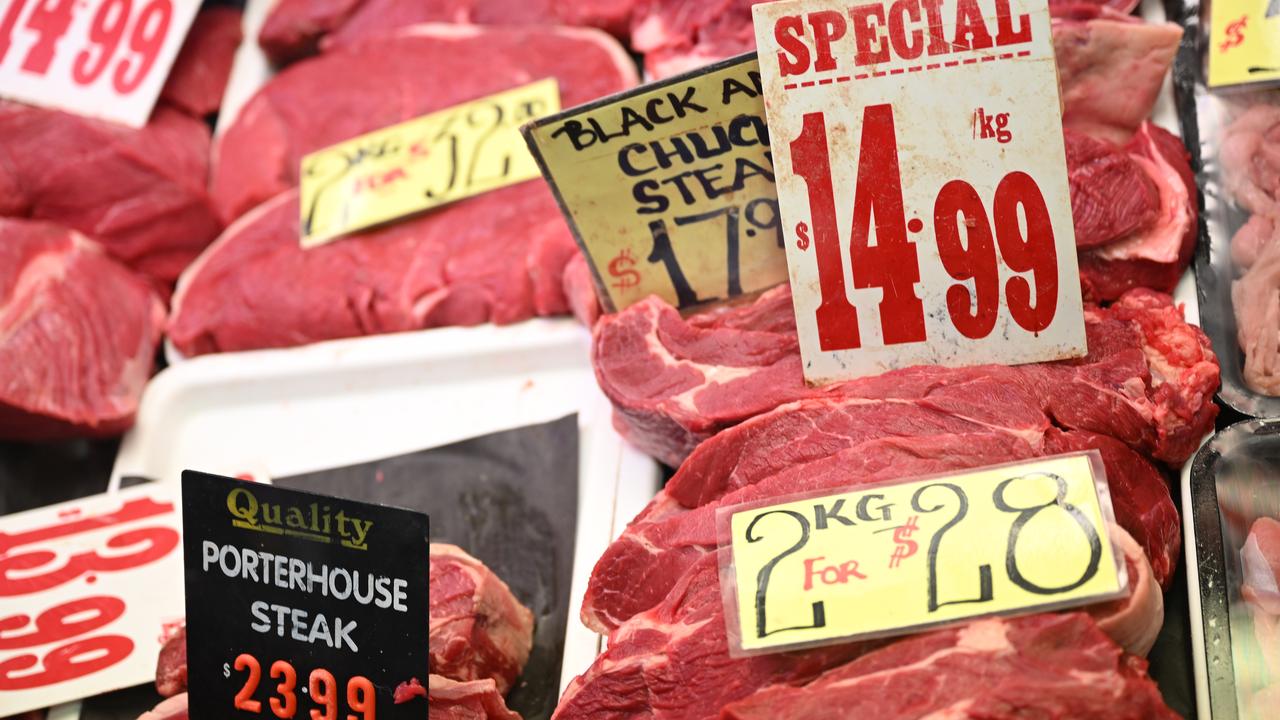 Steaks at a butcher