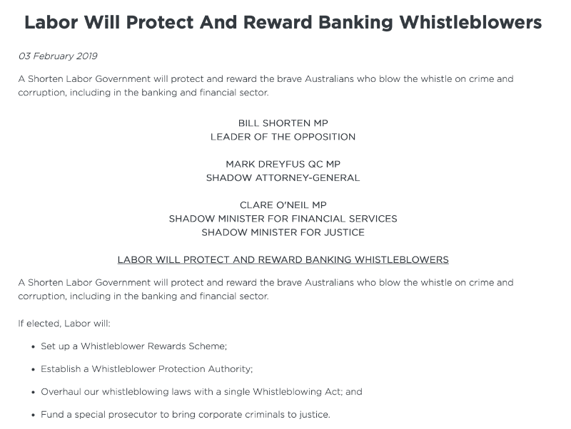 Labor WPA Bill promise