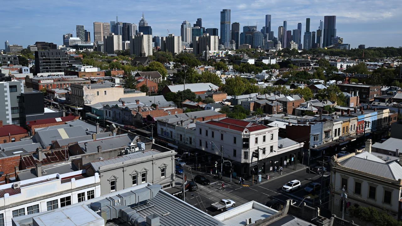The Melbourne skyline and rooftops