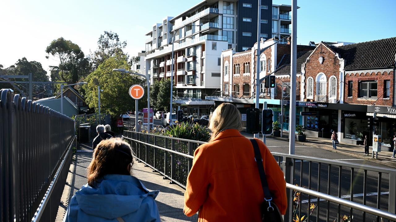 Shops and apartment buildings in Sydney