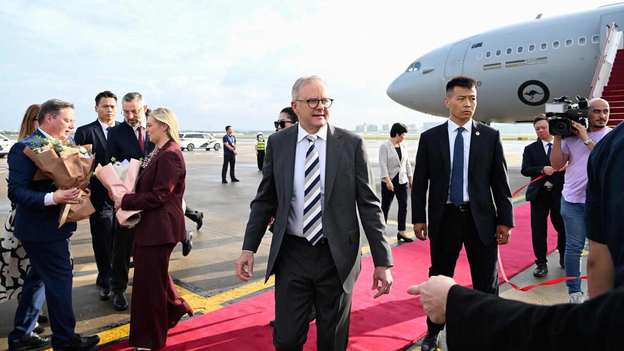 Anthony Albanese arrives at Shanghai Pudong International Airport