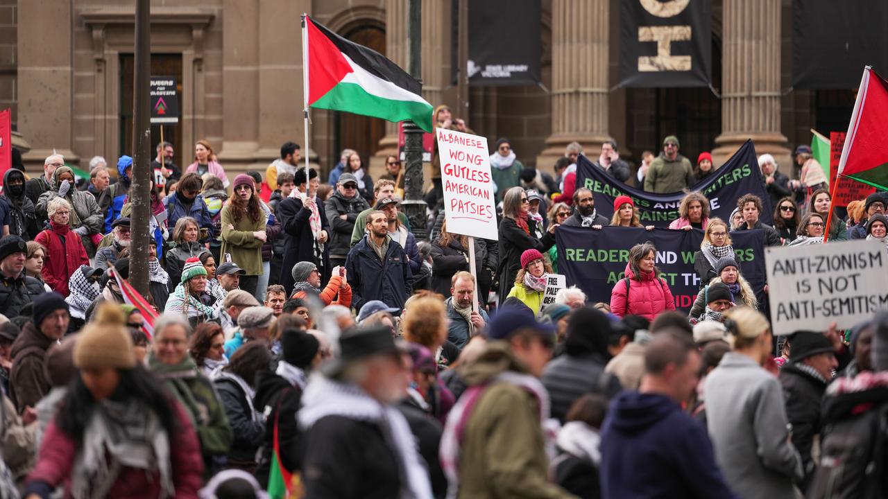 Pro-Palestine rally at the State Library of Victoria