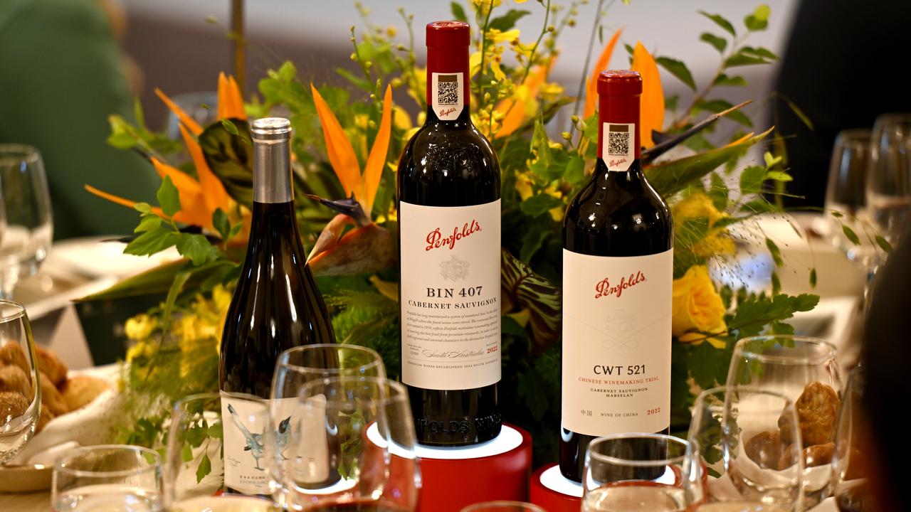 Penfolds wine at an Australia-China business lunch.