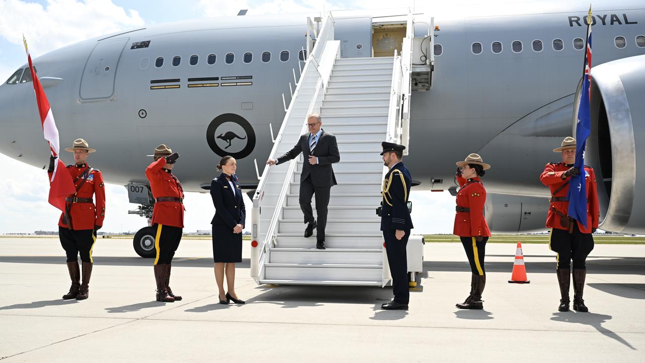 Prime Minister Anthony Albanese arrives at Calgary Airport