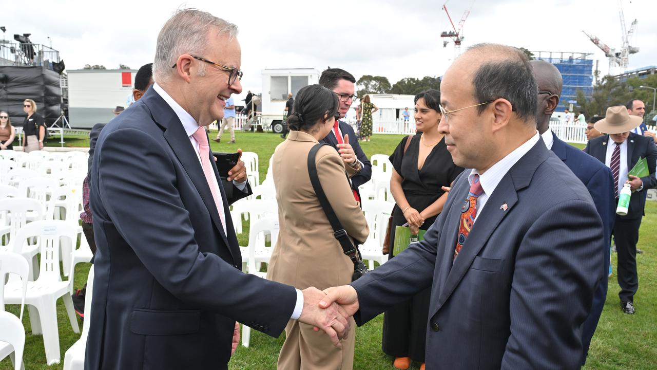 Anthony Albanese and China's Ambassador to Australia Xiao Qian