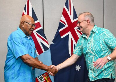 Fiji leader to spruik security, unity to Australia