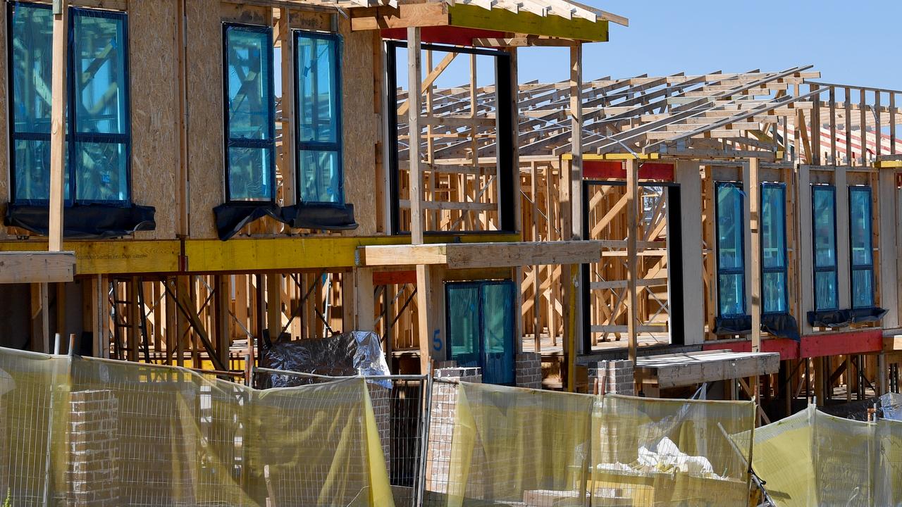 New housing construction is seen at Schofields, north west of Sydney