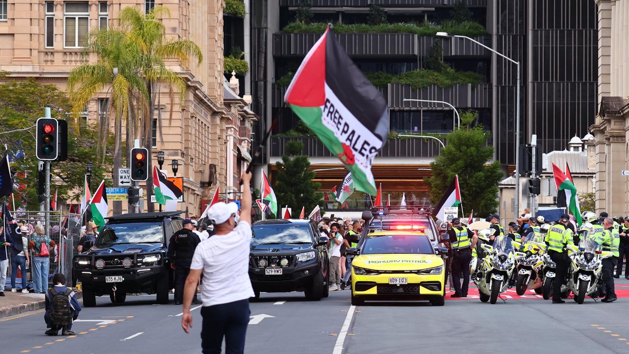 Protesters in Brisbane
