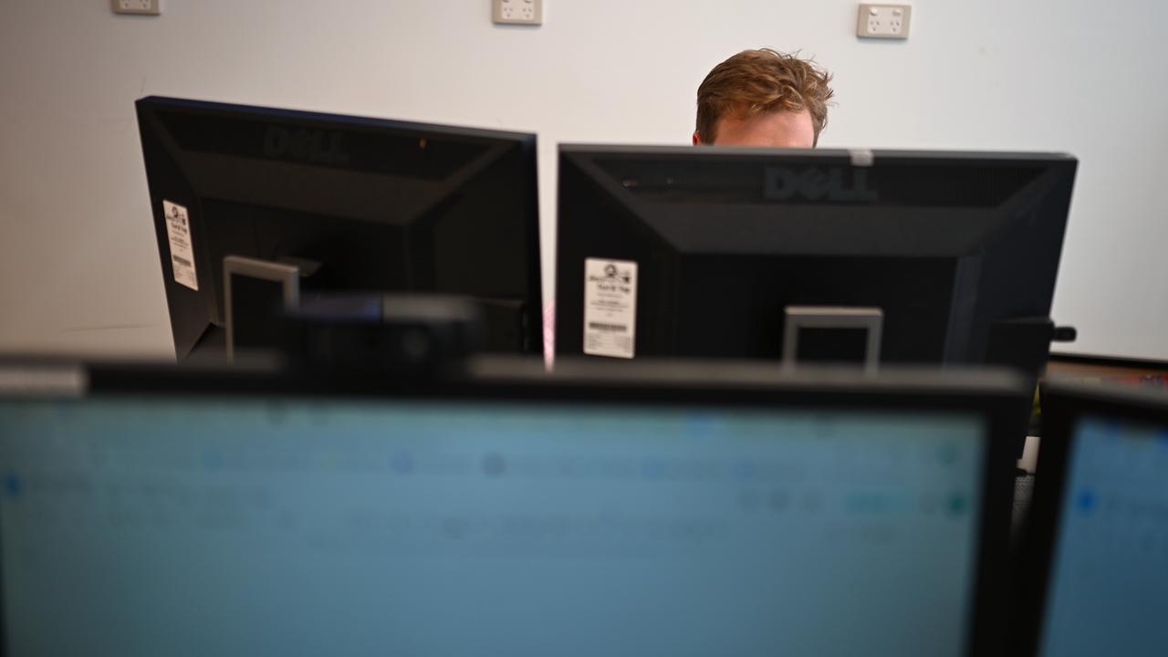Man at computers