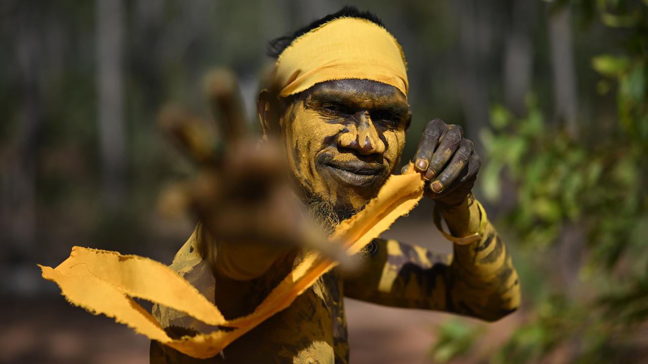 A member of the Wadeye clan poses for a photo