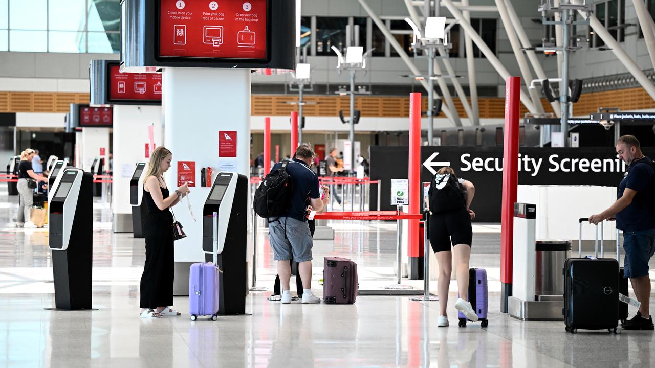 A general view of Qantas departures