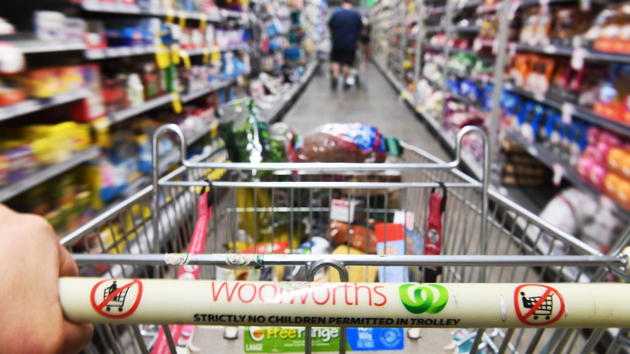 A Woolworths shopping trolley
