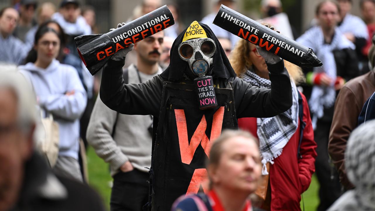 Protesters gather during a Pro-Palestine rally