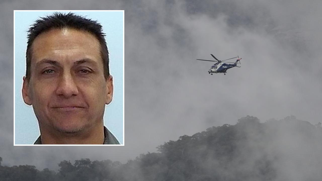 Dezi Freeman and a helicopter searching for him